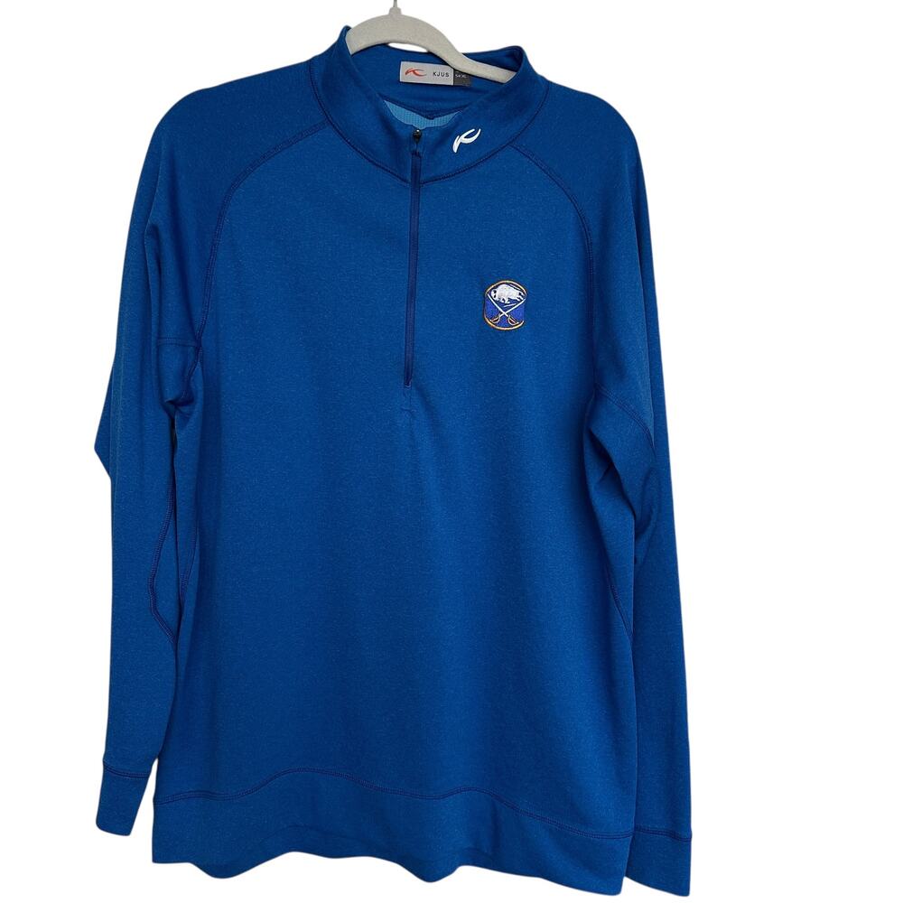 KJUS Men's Blue Quarter-Zip Performance Pullover